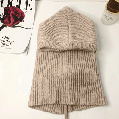 Ziemas sieviešu cepures unisex trikotāžas ar kapuci kakla apkakles cepure Beanie vīriešiem un sievietēm, aukliņas viengabala cepures, siltākas balaclavas cepures