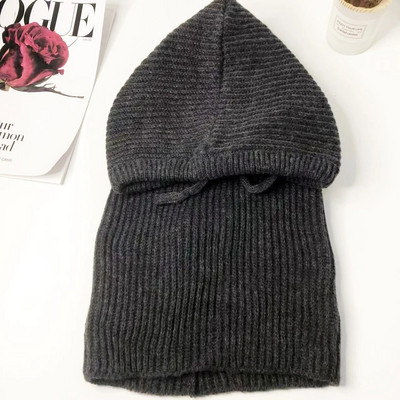 Ziemas sieviešu cepures unisex trikotāžas ar kapuci kakla apkakles cepure Beanie vīriešiem un sievietēm, aukliņas viengabala cepures, siltākas balaclavas cepures