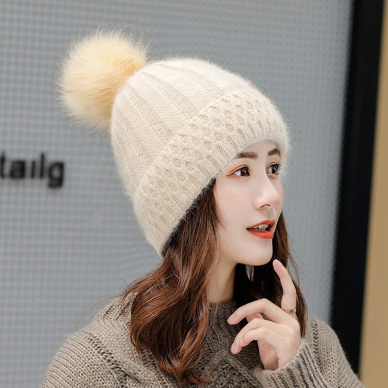 Ziemas bieza, silta flīsa odere, trikotāžas cepure sievietēm Sieviešu mīksta, liela, vienkrāsaina beanie Skullies āra slēpošanas slidas pārsega vāciņš