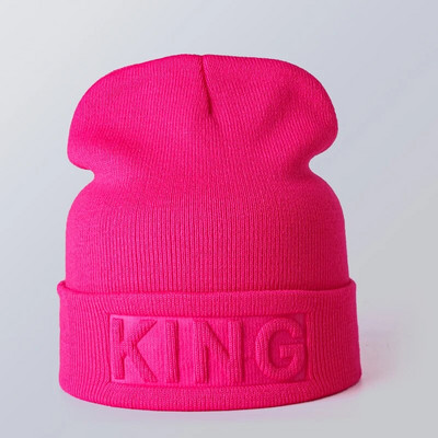 Zimska kapa King Queen Beanies Modna hip hop kapa za parove Ležerna jednobojna kapa Muška žena Topla pletena kapa Ski Skullies Šešir