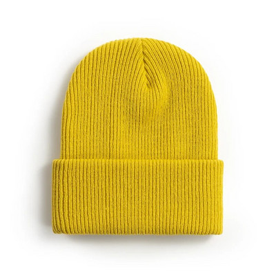 Pălării solide tricotate calde unisex pentru femei Beanie Amestec de lână Moale toamnă iarnă Bărbați Femei Căciuli Căciuli Gorro Șepci de schi 10 culori ieftine