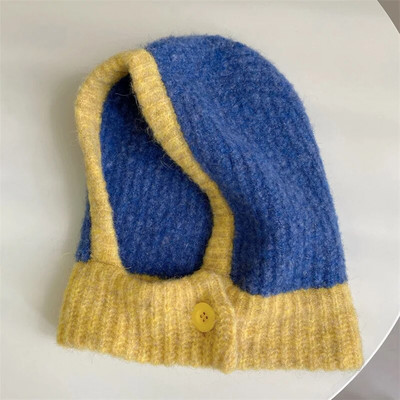 Kpop Color Women Girl Y2K BEANBalaclava Knit Scarf Hat Outdoor Winter Ski Full Face Mask Caps Модни топли плетени на една кука качулка Бонета