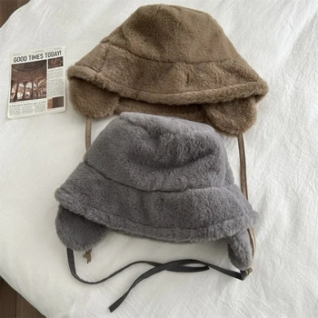 Νέα Κορεατικά καπέλα Fishman Καπέλα με κάδο προστασίας αυτιών για γυναίκες Φθινοπωρινά και χειμερινά ταξίδια Ευέλικτα ζεστά ρετρό βελούδινα καπέλα Ins Y2k
