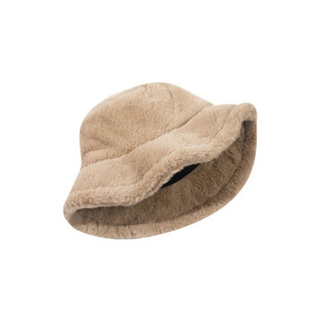 Μαλακό χειμωνιάτικο βελούδινο ζεστό καπέλο κουβά για γυναίκες κορίτσι μονόχρωμο φορητό με φαρδύ γείσο Panama καπέλο εξωτερικού χώρου αντιανεμικό καπέλο λεκάνης εκδρομής