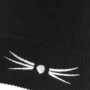 Ζεστό χειμωνιάτικο καπέλο για γυναίκες Μάλλινα πλεκτά αυτιά γάτας Faux mink καπέλα Skullies Fur Pompom Caps Female Beanies Bonnet Femme