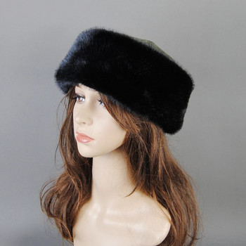 Καπέλο Ushanka Καπέλα νέας ψευδούς μάρκας Καπέλα από ψευδή βιζόν για γυναίκες Ζεστό ρωσικό χειμωνιάτικο καπέλο για γυναίκες Πολυτελές καπέλο ψευδούς μινκ από γούνα