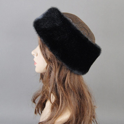 Ushanka cepure Jauna viltus zīmola cepures viltus ūdeļu kažokādas cepures sievietēm silta krievu ziemas cepure sievietēm grezna viltus ūdeļu kažokādas cepure