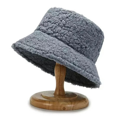Lambavillast Unisex ämbrikübarad naistele Meestele Talvine õues päikesesirm Panama Fisherman Cap Letter Tikitud hulgimüük Chapeau