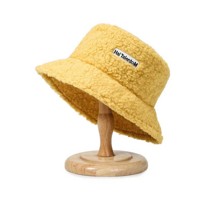 Lambavillast Unisex ämbrikübarad naistele Meestele Talvine õues päikesesirm Panama Fisherman Cap Letter Tikitud hulgimüük Chapeau
