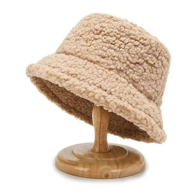 Lambavillast Unisex ämbrikübarad naistele Meestele Talvine õues päikesesirm Panama Fisherman Cap Letter Tikitud hulgimüük Chapeau