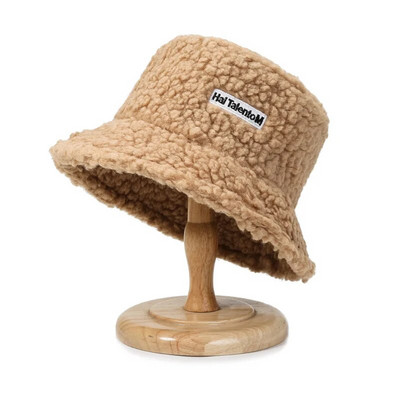 Lambavillast Unisex ämbrikübarad naistele Meestele Talvine õues päikesesirm Panama Fisherman Cap Letter Tikitud hulgimüük Chapeau