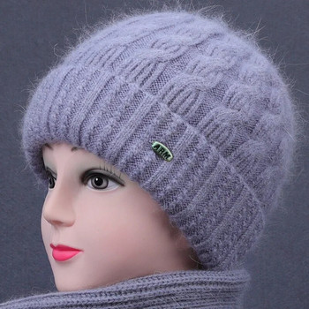Beanies Γυναικείες Χειμώνας Χοντρό ζεστό βελούδινο μάλλινο πλεκτό καπέλο Mom Bonnets Φθινοπωρινά καπέλα Gorro Ladies 2022 Νέο χειμερινό καπέλο