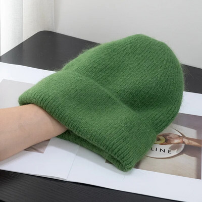 Jauna ziemas korejiešu versija Candy Krāsa Truša kažokāda Mode Vienkārša Baotou Cepure Sieviešu plīša Termiskā adīta Cepure Aukstā cepure Pulovera cepure