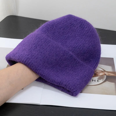 Jauna ziemas korejiešu versija Candy Krāsa Truša kažokāda Mode Vienkārša Baotou Cepure Sieviešu plīša Termiskā adīta Cepure Aukstā cepure Pulovera cepure