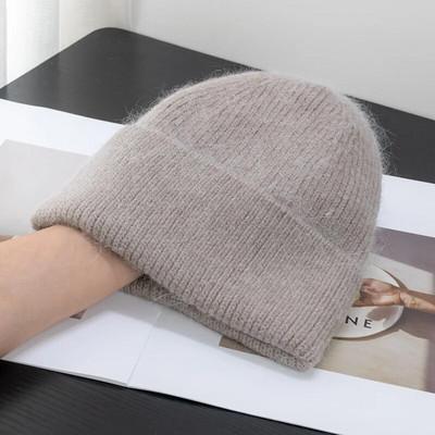 Jauna ziemas korejiešu versija Candy Krāsa Truša kažokāda Mode Vienkārša Baotou Cepure Sieviešu plīša Termiskā adīta Cepure Aukstā cepure Pulovera cepure