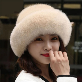 Χειμερινό γυναικείο καπέλο από ψεύτικη γούνα Lady Rabbit Fur Ζεστό καπέλο με Ωτοασπίδες από Faux Fox Fur Fur