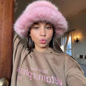 2023 y2k pahuljasta kapa od umjetnog krzna Ženska topla plišana zimska kapa od zečjeg krzna Ženska luksuzna modna kapa za zabave Panama Fisherman Cap