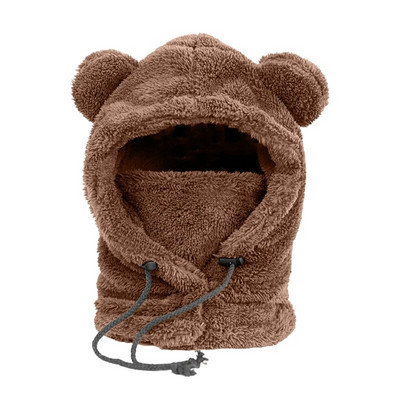 Shu vates maska integrēta cepure sieviete ziemas riteņbraukšana, silta un vēja necaurlaidīga rudens un ziemas lāča cepure šalle Ziemas kakla šalle