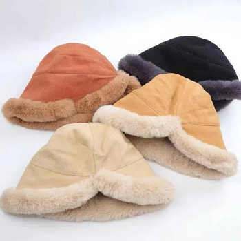 Νέα Μόδα με μαλακό βελούδινο βελούδινο καπέλο χειμωνιάτικο καπέλο για εξωτερικούς χώρους Ζεστά φασόλια Καπέλο ψαρά Τάση μόδας Γυναικεία αντιανεμικά καπέλα Παναμά
