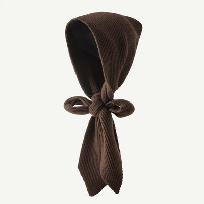 Korejas cepures un šalles komplekts Trikotāžas ar kapuci šalle Balaclava cepure Ziemas sabiezināta Saglabā siltumu Šalle Vilnas pulovera cepure Gothic Aksesuāri