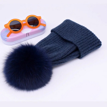 2024 Νέο χειμερινό καπέλο πολυτελείας ποιότητας Fox fur pompom καπέλα beanie Υψηλής ποιότητας Γυναικεία γυναικεία καπέλα χειμερινά καπέλα για γυναίκες