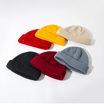 20 Χρώματα Χειμώνας Ζεστό Περιστασιακό Κοντό νήμα Hip Hop Beanies Καπέλο Κορεάτικες ενήλικες γυναίκες Άνδρες ελαστικό μαλλί πλεκτό καπέλο κρανίου Χονδρική