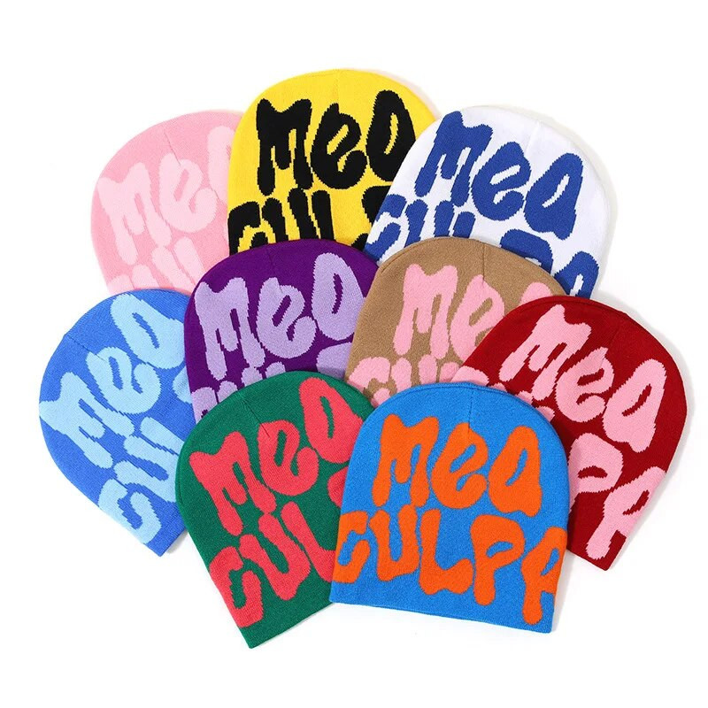 2023. aasta uus disainer Y2k Meaculpa kootud nokamüts Chapeau Femme mood tänavarõivad Mea Culpa talvevillased mütsid naistele meestele