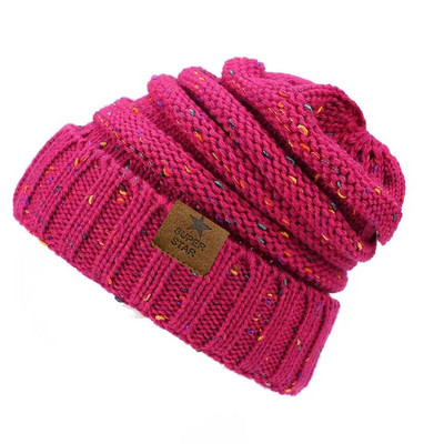 Căciulițe de iarnă marca super star Pălărie caldă de iarnă pentru femei Căciulă de fete Berici tricotate Căciulă de pălărie Gros pentru femei Skullies