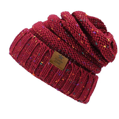 Căciulițe de iarnă marca super star Pălărie caldă de iarnă pentru femei Căciulă de fete Berici tricotate Căciulă de pălărie Gros pentru femei Skullies