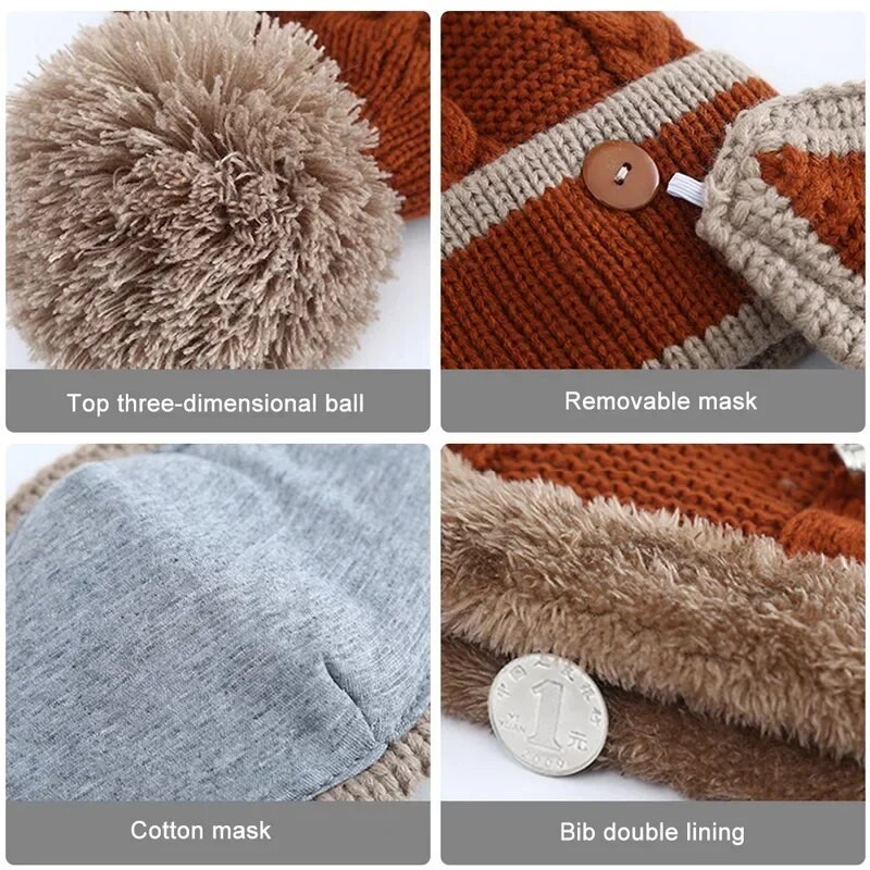 Zīmolu trikotāžas ziemas cepures lakatu komplekts biezi silti skullies beanies cepures sievietēm masīvas āra sniega izjādes slēpošanas pārsegu cepures meitenei