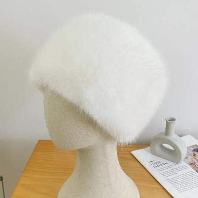 Supermood talvine lumemüts Kunstkarusnahast paks naiste kohev karvamüts Suusa vene tuulekindel müts Peo luksuslik soe rebase karusnahast müts must
