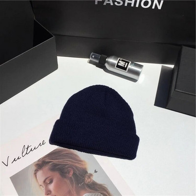 Sieviešu pupiņas, masīvas, vienkāršas ziemas, siltas kokvilnas trikotāžas sieviešu galvaskauss, modernas, jaunas Harajuku elegantas studentu cepures brīvā laika pavadīšanai