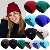 Žieminė megzta kepurė su snapučiukė moterims Vyrams Skullies Beanies Šilta laisvalaikio apleista skrybėlė Nerta snapukė Kepurė moteriška Baggy kepurė Pigūs