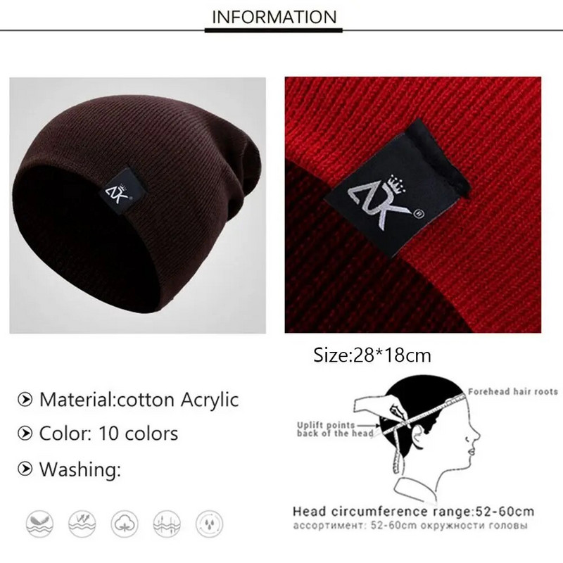 Žieminė megzta kepurė su snapučiukė moterims Vyrams Skullies Beanies Šilta laisvalaikio apleista skrybėlė Nerta snapukė Kepurė moteriška Baggy kepurė Pigūs