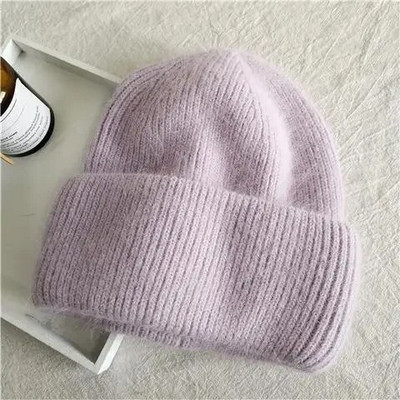 Ziemas Angoras Trusis Saglabā siltumu Adīšana Cieta Cepurīte Atpūta Dāma Skullies Beanes Cepures Vīrieši Sievietes Forša cepure