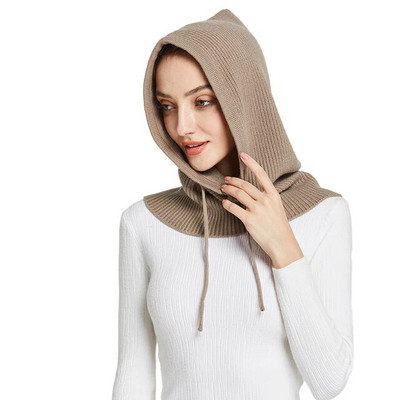 Sparsil Unisex πλεκτό κασκόλ Καπέλο με κουκούλα Γυναικείο κασμίρ Beanie Bonnet Γυναικείο μάλλινο λαιμό & πρόσωπο Balaclava Skullies Ανδρικές κουκούλες