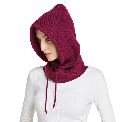 Sparsil Unisex πλεκτό κασκόλ Καπέλο με κουκούλα Γυναικείο κασμίρ Beanie Bonnet Γυναικείο μάλλινο λαιμό & πρόσωπο Balaclava Skullies Ανδρικές κουκούλες