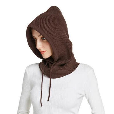 Sparsil Unisex πλεκτό κασκόλ Καπέλο με κουκούλα Γυναικείο κασμίρ Beanie Bonnet Γυναικείο μάλλινο λαιμό & πρόσωπο Balaclava Skullies Ανδρικές κουκούλες