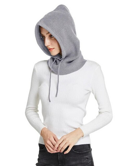 Sparsil Unisex πλεκτό κασκόλ Καπέλο με κουκούλα Γυναικείο κασμίρ Beanie Bonnet Γυναικείο μάλλινο λαιμό & πρόσωπο Balaclava Skullies Ανδρικές κουκούλες