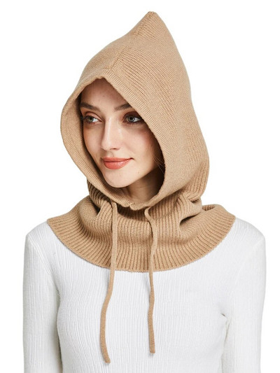 Sparsil Unisex πλεκτό κασκόλ Καπέλο με κουκούλα Γυναικείο κασμίρ Beanie Bonnet Γυναικείο μάλλινο λαιμό & πρόσωπο Balaclava Skullies Ανδρικές κουκούλες