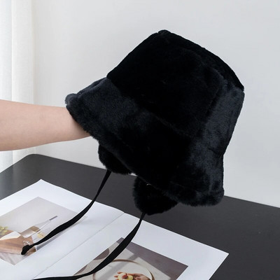 Ausu aizsargcepures Sieviešu ziemas mežģīņu plīša cepures ar platām malām Siltas vēja necaurlaidīgas aukstumizturīgas kažokādas cepure Retro cieta zvejnieka cepure