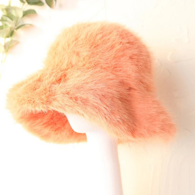 2023. gada liela mākslīgās kažokādas pūkaina kausa cepure sievietēm Luksusa plīša ziemas cepure, bieza sniega lielizmēra kažokādas cepure Mīksta, liela Panamas cepure