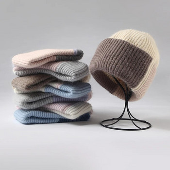 Νέο μίξερ χρώματος Γυναικείο καπέλο χειμερινού καλύτερου ταιριάσματος Winter Rabbit Fur Beanies Νέο κασμίρ Γυναικείο ζεστό καπέλο καπέλο δώρο χονδρικής