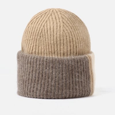 Jauna jaukta krāsa Sieviešu ziemas cepure Vislabāk atbilstošā ziemas trušu kažokādas pupiņas Jaunas kašmira mātītes siltās skullies cepures dāvanu vairumtirdzniecība