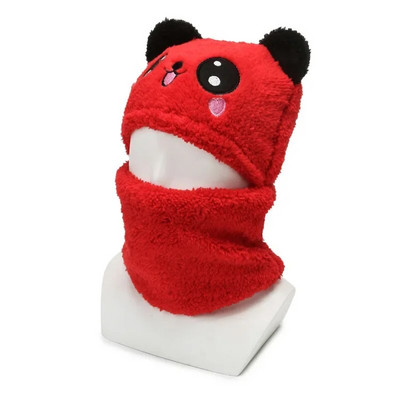 Karikatūra Bear Ear Lamb Beanie cepure ar masku silta balaclava ziemai sabiezināta ausu aizsardzība rudens skullies pupiņas sievietēm meitenei