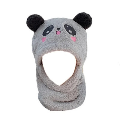 Karikatūra Bear Ear Lamb Beanie cepure ar masku silta balaclava ziemai sabiezināta ausu aizsardzība rudens skullies pupiņas sievietēm meitenei
