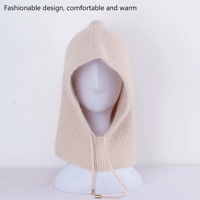 2022 JAUNA Ziemas cepure Īstas truša kažokādas ziemas cepures sievietēm Modes siltas cepures Uzlabota biezināta pagarināta pulovera šalles cepure