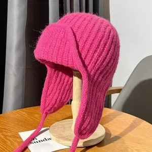 2023. gada modes trikotāžas cepure sievietēm vīriešiem, ziemas, adīta, ausu atloka.