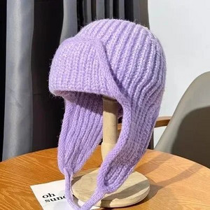 2023. gada modes trikotāžas cepure sievietēm vīriešiem, ziemas, adīta, ausu atloka.