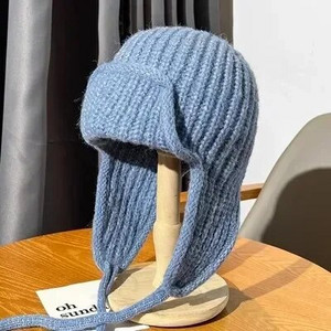 2023. gada modes trikotāžas cepure sievietēm vīriešiem, ziemas, adīta, ausu atloka.